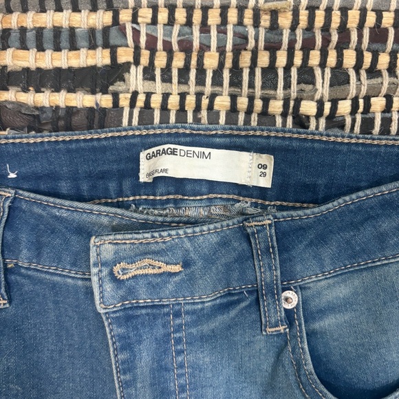 Dark washed Garage denim wide flare jeans||garage - Picture 4 of 4